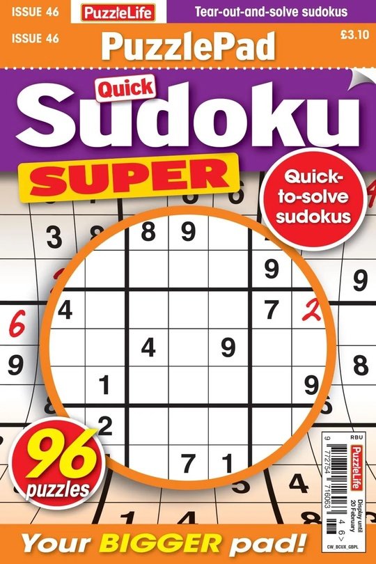 PuzzleLife PuzzlePad Sudoku Super - January 2025