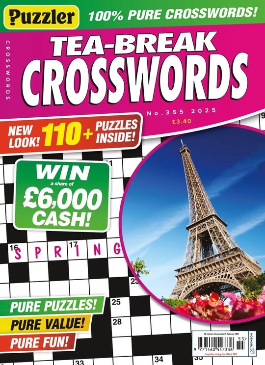 Puzzler Tea-Break Crosswords - Issue 355 2025